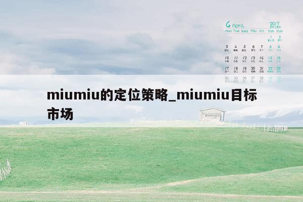 miumiu的定位策略_miumiu目标市场