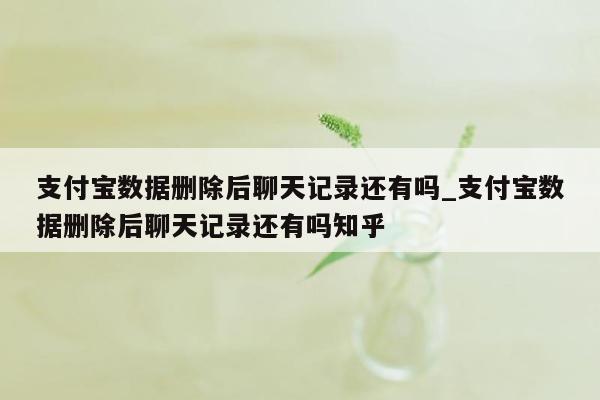 支付宝数据删除后聊天记录还有吗_支付宝数据删除后聊天记录还有吗知乎