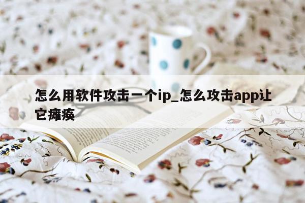 怎么用软件攻击一个ip_怎么攻击app让它瘫痪