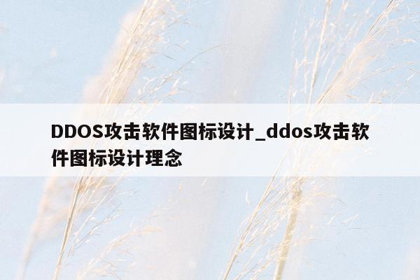 DDOS攻击软件图标设计_ddos攻击软件图标设计理念