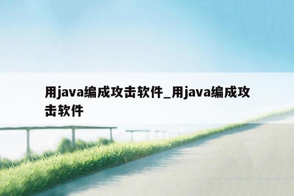 用java编成攻击软件_用java编成攻击软件